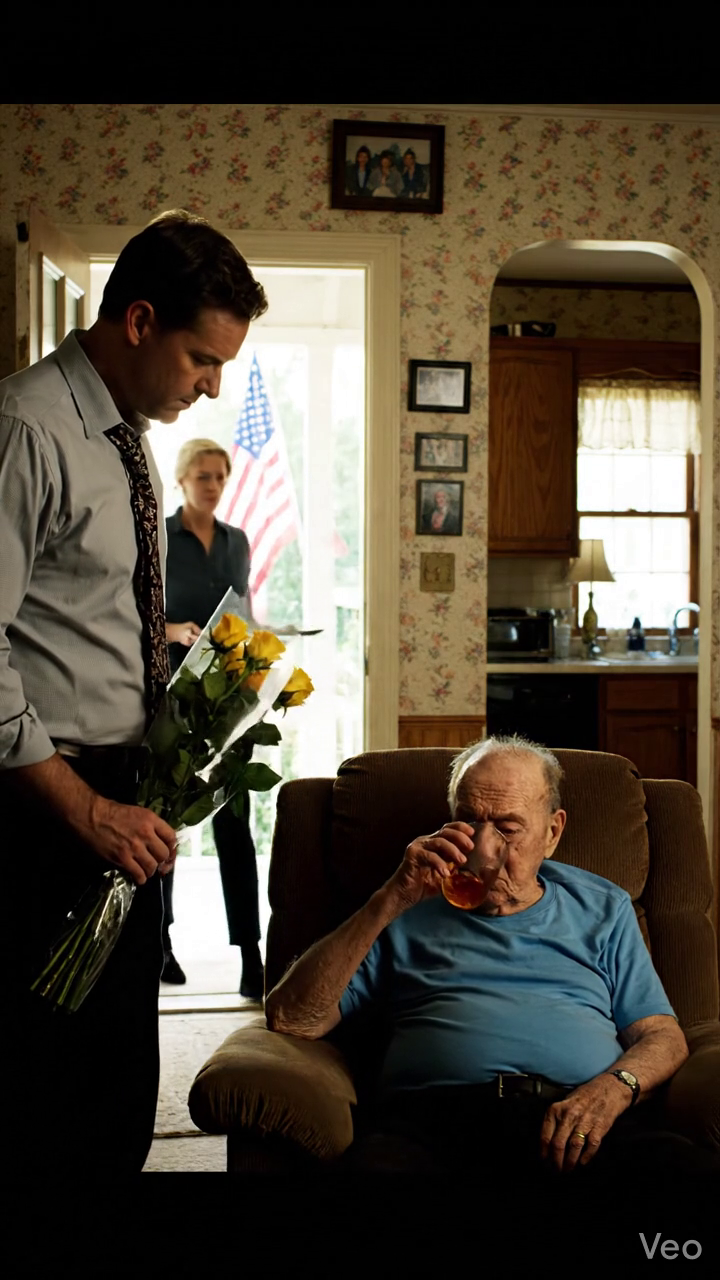 Op Vaderdag kwam mijn zoon mijn ranchhuis in Dallas binnen met een boeket gele rozen en vroeg heel nonchalant: “Papa, je krijgt toch elke maand die 1800 dollar van mijn vrouw, hè?” Ik stond als aan de grond genageld naast mijn glas ijsthee en zei alleen dat het de kerk was die me de laatste tijd op de been hield. Op het exacte moment dat ik hakken hoorde tikken vanuit de keuken, wist ik dat die middag nooit meer hetzelfde zou zijn… en wat me zo’n rilling bezorgde, was niet alleen die 1800 dollar.