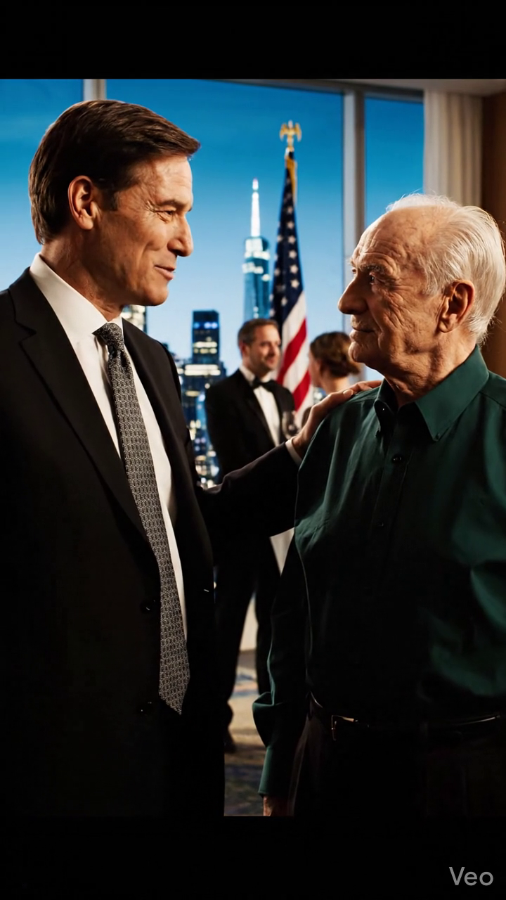 At my son’s first wedding anniversary party at a private club in downtown Atlanta, his father-in-law grabbed my elbow, steered me toward the service tables, and said under his breath, “Old man, go sit over there.” I didn’t argue a word—until a man at the far end of the room suddenly stood up, looked straight at me, and the whole party started changing color.