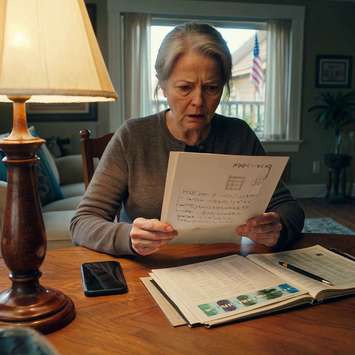 Ik ging terug om mijn leesbril te pakken en hoorde mijn enige zoon lachen om het leeghalen van mijn bankrekening. De volgende ochtend kwam een 70-jarige weduwe de bank binnen en gaf haar eigen kind aan voor het stelen van 280.000 dollar.