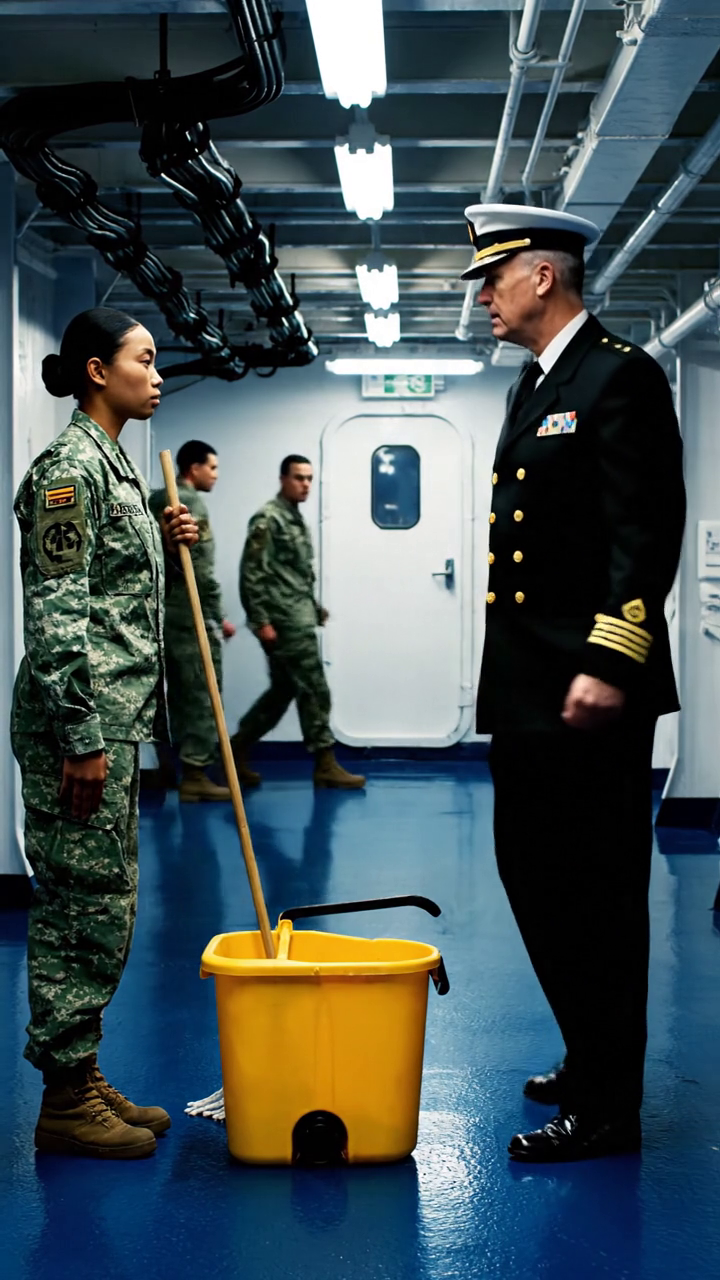 “Start with the toilets, new girl,” the colonel ordered, mocking her before the others. But when an admiral entered moments later and saluted her first, the entire room went still as everyone understood the ranks had just shifted…