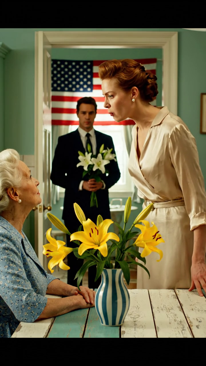 Op Moederdag stond mijn miljonairzoon met gele bloemen voor mijn deur, keek me aan en vroeg botweg: “Mam, vind je het goed met die 5000 dollar die Clara elke maand stuurt?” Ik verslikte me in mijn woorden: “Zoon, ik leef van de bijstand van de kerk.” Op dat moment verscheen mijn schoondochter met een koele glimlach, haar parfum verspreidde zich door de lucht, ze raakte zijn mouw aan en zei één zin die mijn glimlach deed bevriezen.