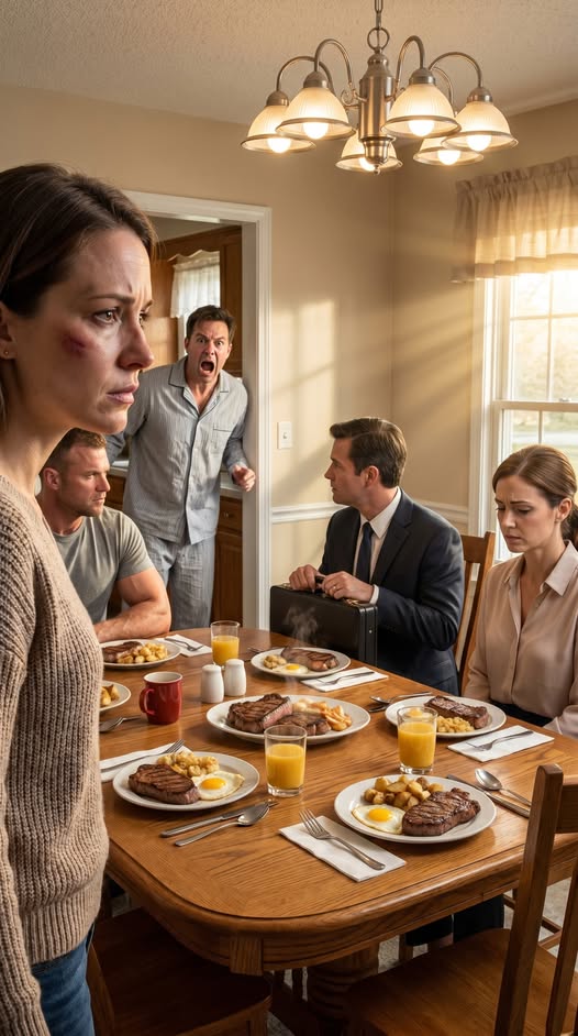 Mijn man sloeg me toen ik hem op overspel betrapte. De volgende ochtend, toen hij wakker werd door de geur van zijn favoriete vlees, zei hij: ‘Dus je weet dat je fout zit, hè?’ Maar toen hij zag wie er aan tafel zat, schreeuwde hij het uit van paniek.