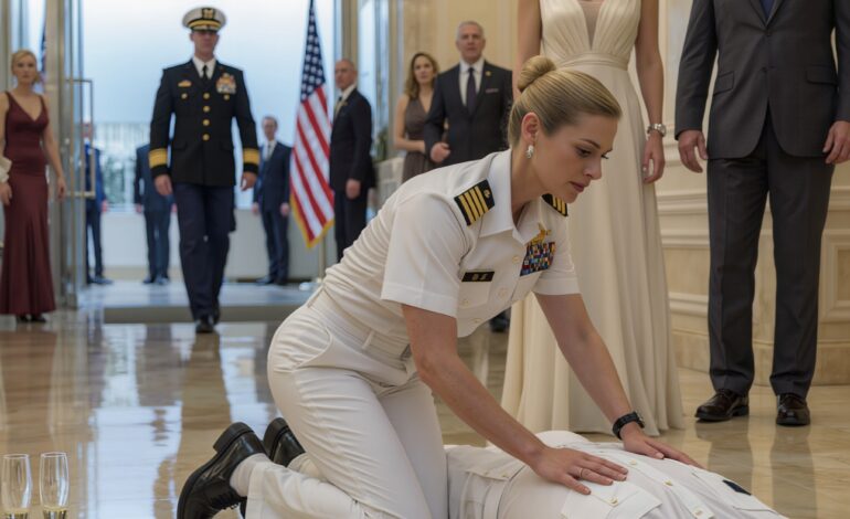 “Mijn vader noemde me een ‘nutteloze medicus’, duwde me een dienblad met champagne in de handen bij de schitterende opening van de kliniek van mijn zus en zei dat ik de familie niet voor schut moest zetten – toen viel er een veteraan op de marmeren vloer, ik liet alles vallen, en voordat iemand in die zaal kon beslissen of ik daar wel of niet thuishoorde, gingen de deuren open en kwam er een viersterrengeneraal binnen alsof hij speciaal voor één persoon gekomen was.”