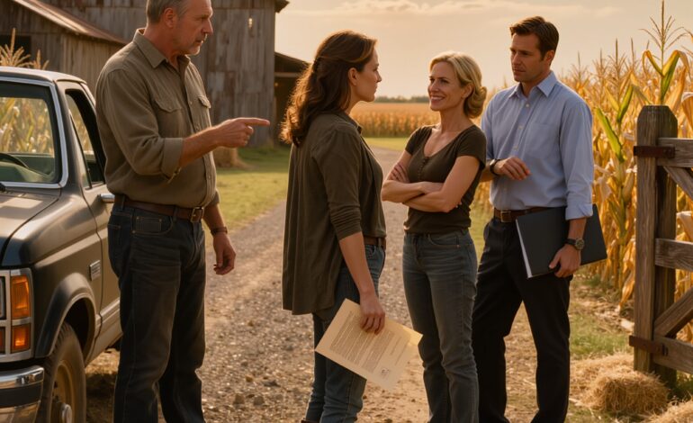 ‘Teken en stop met je arrogant te gedragen,’ zei mijn vader nadat hij onze familieboerderij achter mijn rug om had verkocht. Toen keek de griffier naar het scherm, verlaagde haar stem en fluisterde: ‘Mevrouw Rowan… dit is nooit officieel geregistreerd, en het verandert wie de eigenaar van de boerderij is.’ Mijn moeder had diezelfde tevreden glimlach. De projectontwikkelaar bleef op zijn horloge kijken. En plotseling was het land dat opa me had gewaarschuwd te beschermen niet alleen verkocht. Het stond op het punt te onthullen wie er als eerste had gelogen.