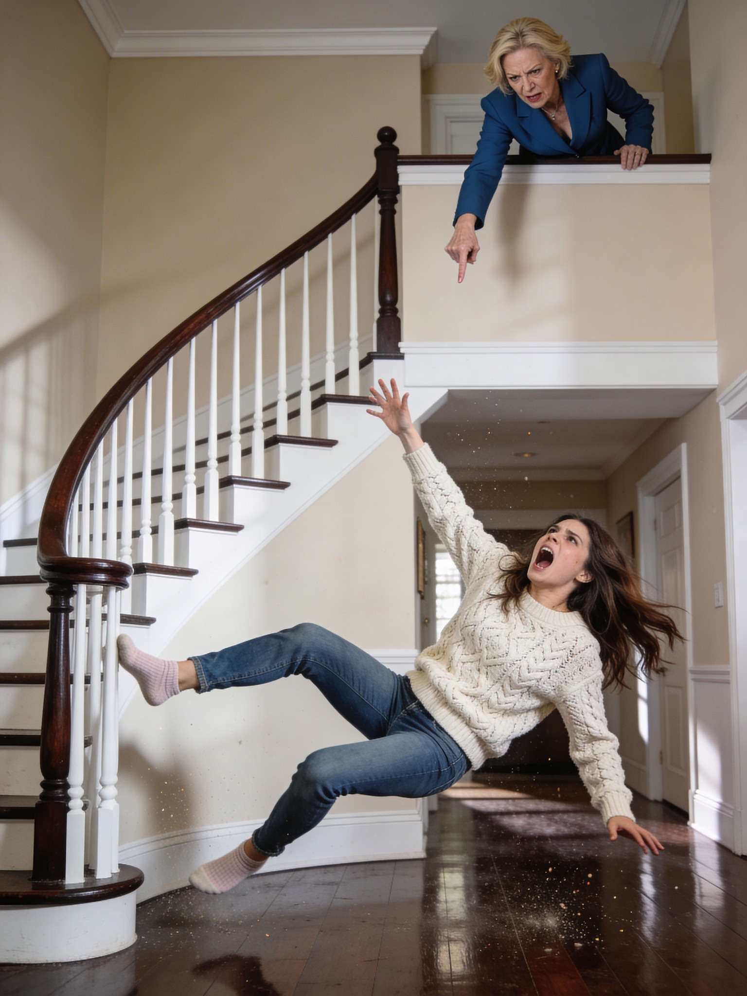 Mijn moeder eiste dat ik de 80.000 dollar studiekosten van mijn broer zou betalen. Toen ik weigerde, vervalste ze mijn handtekening, verkocht ze mijn droomhuis en duwde ze me zelfs van de tweede verdieping. Maar de volgende ochtend, na een tv-uitzending, was ze helemaal overstuur en belde ze me in paniek op.