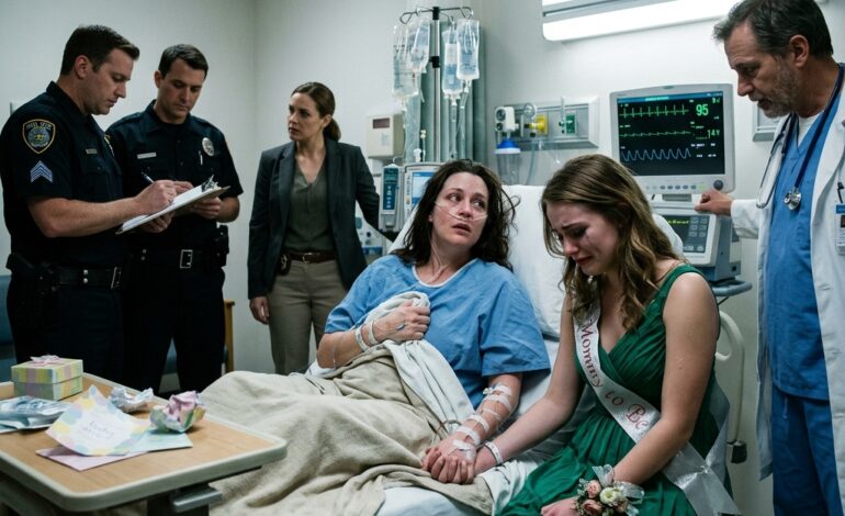 De babyshower van mijn zus vond plaats in een chique restaurant. Plotseling greep ze de microfoon en schreeuwde: “We zijn hier ook om de miskraam van mijn zus te vieren!” Ik stond geschrokken op en zei: “Dat is walgelijk.” Maar mijn moeder trok aan mijn haar en siste: “Doe niet zo dramatisch.” Daarna duwde ze me van het balkon op de tweede verdieping. Toen ik mijn ogen weer opendeed, zag ik iets wat mijn voorstellingsvermogen te boven ging. – Verhaal