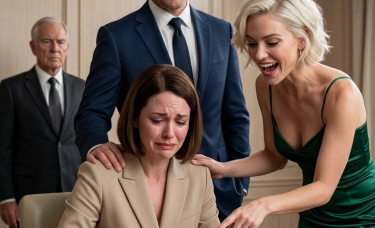 Ze ondertekende de scheidingspapieren in stilte – niemand wist dat haar miljardairvader achter in de zaal toekeek…