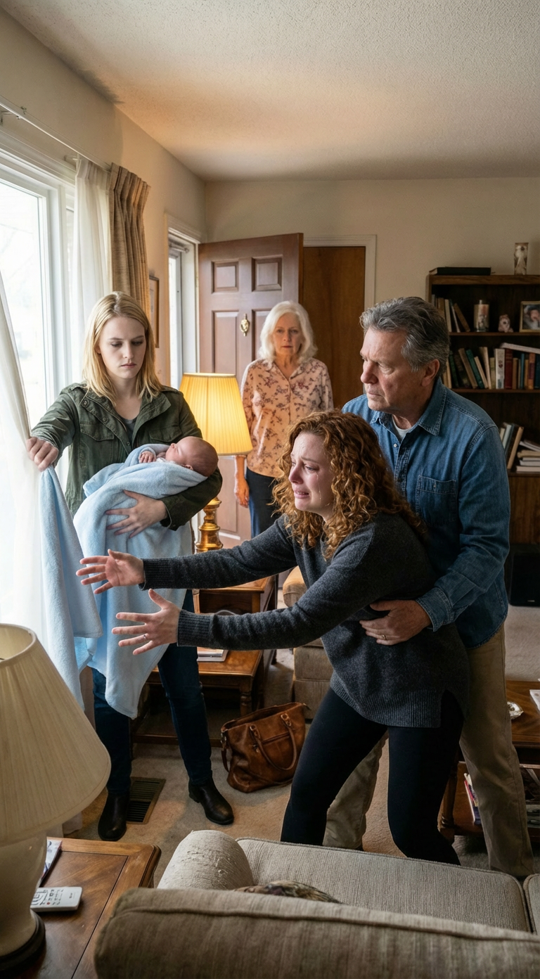 Kävelin vanhempieni taloon vastasyntynyt sylissäni, kun siskoni tempaisi hänet pois. Vanhempani eivät räpäyttäneet silmiään. “Allekirjoita talo ja auto siskollesi. Nyt.” Nauroin heikosti. “Ole hyvä… synnytin juuri.” Siskoni nojautui lähemmäs, ääni terävä. “Tee ensin – tai vauva putoaa ikkunasta ulos.” Syöksyin eteenpäin. Isäni painoi käteni selkäni taakse. Ja sitten siskoni ylitti rajan, jota kukaan ei voisi koskaan pyyhkiä pois. Sillä hetkellä… – Tositarinoita