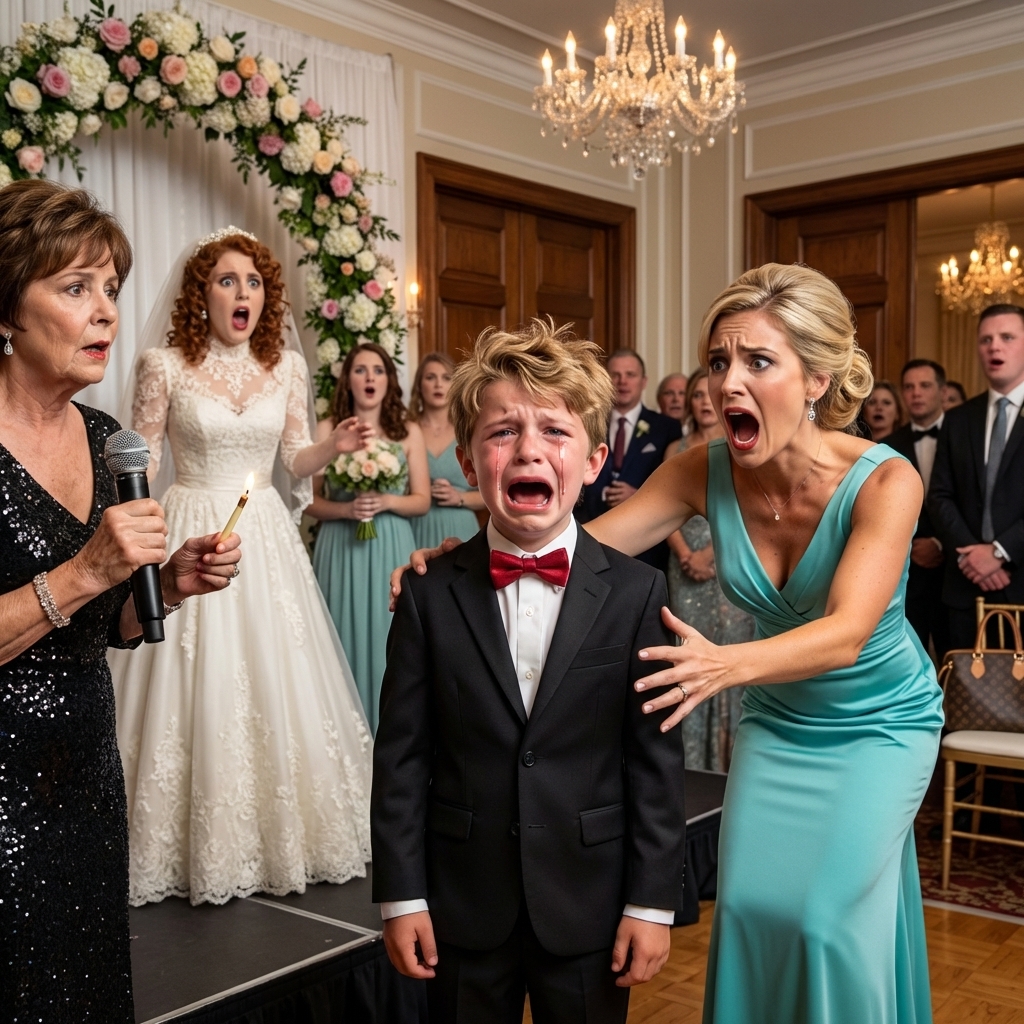 Siskoni häissä hän otti mikrofonin hymyillen ja sanoi: “Ja nyt siskoni poika aikoo esittää hauskan pienen esityksen!” Äitini sytytti yllättäen tulitikun ja sytytti poikani hiukset tuleen. “Tässä on päivän ohjelma! Nauttikaa!” hän huusi. Yleisö hurrasi ja huone täyttyi naurusta. Poikani purskahti kyyneliin. Ja sitten se tapahtui… –