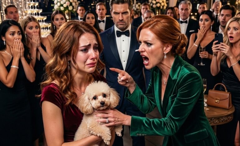 Ze vernederde me in het openbaar vanwege een hond, door me te behandelen alsof ik niets meer dan een medewerker was. Ze had geen idee dat de vrouw die ze pestte de vriendin van de CEO was, en tegen de tijd dat ze het besefte, was iedereen in de zaal al tegen haar in het harnas gejaagd.