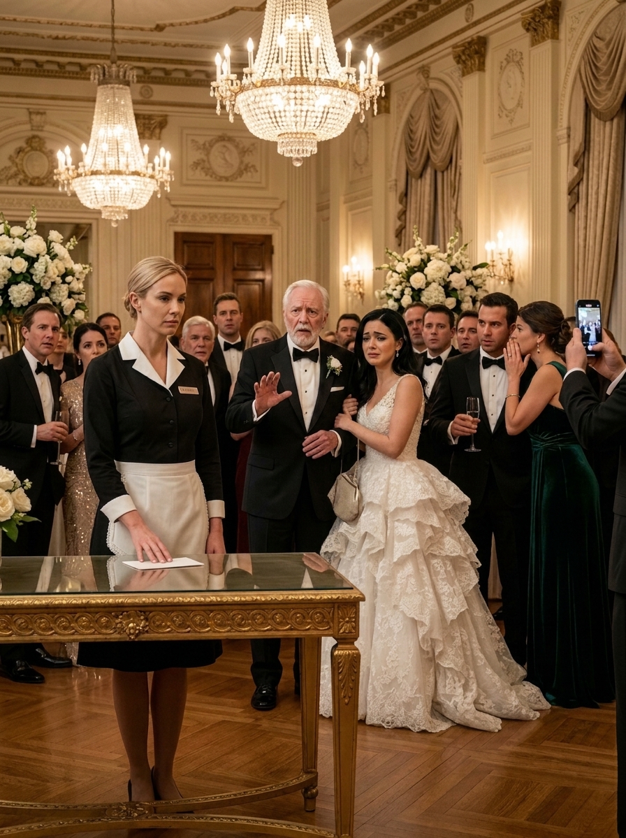 Op het naamplaatje op mijn borst stond niet ‘dochter’. Er stond HUISHOUDSTER. Zwarte jurk. Wit badge. Balzaal van het Ritz-Carlton. Vierhonderdvijftig gasten. En mijn vader gaf geen kik.