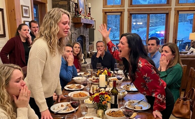 Kiitospäivän illallisella sisareni huusi minulle: “Miksi pilaat 3,5 miljoonan dollarin hiihtomajani estetiikkaa?” Hymyilin ja sanoin: “Et omista tätä taloa. Olet vain luvaton tunkeilija.” Sillä hetkellä valot syttyivät – sitten poliisi saapui.