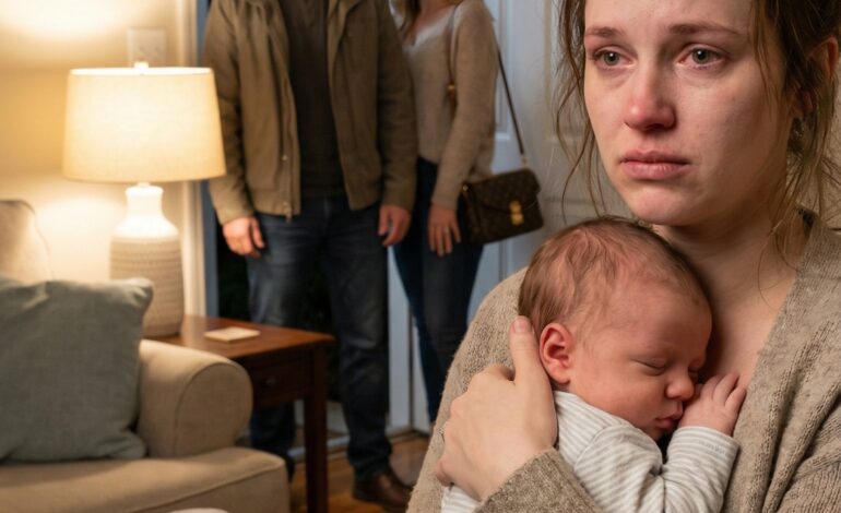 Drie maanden na de bevalling bloedde ik nog steeds toen de voordeur openklikte. Mijn man keek niet eens schuldig. Hij zei, kalm als de wind: “Ze trekt bij me in. Ik wil scheiden.” Achter hem verscheen haar glimlach – zacht, zelfvoldaan, permanent – ​​alsof mijn huis al van haar was. Iets in me verstomde. Ik pakte de pen en tekende. Toen keek ik op en fluisterde: “Gefeliciteerd.” Maanden later zagen ze me weer. Zijn gezicht werd lijkbleek. Ik kantelde mijn hoofd, glimlachte en vroeg: “Hebben jullie me gemist?”  Drie maanden na de bevalling bloedde ik nog steeds toen de voordeur openklikte. Ik had mijn pijn in kleine stapjes getimed: minuten tussen de krampen, uren tussen de voedingen, de seconden die het kostte om mijn trots in te slikken en mijn man, Ethan, te vragen om maandverband mee naar huis te nemen in plaats van energiedrankjes. Die avond lag ik op de bank met onze baby, Lily, die tegen mijn borst sliep. De woonkamer rook naar zure melk en lavendelcrème. Ik hoorde Ethans sleutel omdraaien alsof hij een persoonlijke wrok koesterde tegen het slot. Hij kwam binnen in dezelfde werklaarzen die hij nooit poetste, en achter hem stond een blonde vrouw in een getailleerde jas, met een designertas in haar hand alsof het een trofee was. Ethan aarzelde geen moment. Hij verlaagde zijn stem zelfs niet. Hij keek me aan zoals je naar een rekening kijkt die je niet wilt betalen en zei, zo kalm als wat:“Ze gaat bij me intrekken. Ik wil scheiden.” De vrouw stapte naar voren alsof ze er thuishoorde. Ze glimlachte – zacht, zelfvoldaan, permanent – ​​alsof mijn huis in haar hoofd al een andere naam had gekregen. “Hallo,” zei ze opgewekt, alsof we elkaar bij een brunch ontmoetten. “Ik ben Madison.” Mijn hartslag bonkte zo hard dat ik bang was dat Lily er wakker van zou worden. ‘Je brengt haar hierheen,’ zei ik, terwijl ik de woorden met moeite uit mijn keel perste, die aanvoelde alsof hij dichtgenaaid was. ‘Terwijl ik nog steeds… bloed?’ Ethan haalde zijn schouders op. “Doe niet zo dramatisch, Claire. Het is pas drie maanden geleden.” Drie maanden. Alsof mijn lichaam niet was opengereten. Alsof mijn nachten niet werden afgemeten aan de kreten die ik inslikte om de baby niet bang te maken. Ik staarde hen beiden aan, wachtend op de clou. Madisons blik gleed naar Lily en vervolgens weer terug naar mij. ‘Ze is schattig,’ zei ze. ‘Maar jij ziet er… moe uit.’ Dat was het. Er brak iets in me—hetwerd stilAlsof er een stroomonderbreker is omgeslagen. Ethan gooide een manilla-envelop op de salontafel. “Ik heb de aanvraag al ingediend. Teken vanavond nog. Ik ga geen lang gevecht aan.” Mijn handen trilden niet. Dat maakte me bang. Ik legde Lily voorzichtig in haar wiegje en streek haar dekentje glad alsof ik niet zomaar uit mijn leven stapte. Daarna ging ik zitten, opende de envelop en bekeek de pagina’s met een vreemde, ijzige concentratie. Madison boog zich zo dichtbij dat ik haar parfum kon ruiken. ‘Dit is beter voor iedereen,’ mompelde ze. Ik pakte de pen op. Ethan haalde opgelucht adem, alsof hij zijn adem had ingehouden. Ik ondertekende de papieren met een kille glimlach die me zelfs zelf verbaasde. Toen keek ik op naar hen – naar mijn man en de vrouw die in mijn deuropening stond alsof ze al gewonnen had – en fluisterde:”Gefeliciteerd.” Ethan knipperde met zijn ogen. “Is dat alles?” Ik stond op, veegde mijn handen af ​​aan mijn joggingbroek en liep naar de kast in de gang. Ik pakte het kleine metalen kluisje dat mijn vader me had laten bewaren “voor het geval dat”. Ethans ogen vernauwden zich. ‘Wat is dat?’ vroeg hij. Ik draaide me om, met de kluis in mijn hand, en zei:“Het is het onderdeel waarvan je vergeten was dat het bestond.” En uiteindelijk verdween Madisons glimlach. Ethan volgde me niet naar de slaapkamer. Dat hoefde hij ook niet. In zijn hoofd was het verhaal voorbij: hij had een scheiding aangekondigd, ik had getekend, en nu kon hij een schone lei beginnen met een vrouw die hakken droeg in mijn woonkamer alsof de vloer van haar was. Maar de kluis had geen sentimentele waarde. Hij was praktisch. Binnenin lagen kopieën van afschriften, screenshots en een klein spiraalblokje waarin ik dingen had opgeschreven die niet klopten – want of ik nu net bevallen was of niet, ik was nog steeds mezelf. Twee maanden eerder had ik gemerkt dat Ethans salaris op onze gezamenlijke rekening werd gestort en er vervolgens in vreemde porties weer afging. “Werkgerelateerd,” had hij gezegd. “Gereedschap. Reizen.” Maar hij reisde niet. En hij had sinds onze bruiloft geen gereedschap meer gekocht. Ik was begonnen met het fotograferen van alles, het bewaren van e-mails en het noteren van data. In het begin wist ik niet eens waarom. Misschien was het instinct. Misschien was het het laatste restje zelfrespect dat ik weigerde door te knippen. Ik ging op het bed zitten, opende het notitieboekje en bladerde naar de pagina met het opschriftMADISONIn blokletters. Een naam die ik in zijn Venmo-geschiedenis had gezien, met een stomme kleine emoji ernaast. Een naam die nu in mijn huis stond. In de woonkamer lachte Ethan. Echt lachte hij. Alsof het een opluchting was. Alsof ik een vervelende klus was die hij eindelijk aan de kant van de weg had gezet. Ik belde mijn zus Jenna, met een stem die zo kalm was dat we er allebei van schrokken. “Ik heb je morgen hier nodig,” zei ik. “Neem dozen mee.” ‘Wat is er gebeurd?’, vroeg ze. ‘Hij heeft zijn maîtresse mee naar huis genomen,’ zei ik, en de woorden klonken metaalachtig. ‘Hij wil scheiden. Ik heb getekend.’ Stilte, dan: “Claire… waarom?” ‘Omdat ik hem niet geef wat hij verwacht,’ antwoordde ik. ‘Hij verwacht dat ik ga smeken. Dat doe ik niet.’ Die nacht heb ik niet geslapen. Lily werd om de twee uur wakker en ik gaf haar in het donker de fles, terwijl ik Ethan en Madison door het huis hoorde lopen alsof ze een huurwoning aan het bezichtigen waren. Op een gegeven moment hoorde ik Madison zeggen: “Deze kamer zou een perfect kantoor voor me zijn,” waarop Ethan antwoordde: “Doe maar wat je wilt, schat.” Schatje. Een woord dat hij al jaren niet meer tegen me had gebruikt. Om 6 uur ‘s ochtends heb ik een e-mail gestuurd naar een familierechtadvocaat genaamdKaren Pricewaarvan de recensies in feite schreeuwden:Ze is niet aardig, en jij zou dat ook niet moeten zijn.Ik heb bijgevoegd wat ik had en erbij geschreven:Ik heb gisteravond getekend. Maar er is meer. Bel me alsjeblieft. Karen belde om 9:12 uur. “Claire,” zei ze kordaat en duidelijk. “Je bent niet de eerste vrouw die in shock papieren ondertekent. We kunnen hier wel mee werken. Maar ik moet weten: heeft hij je onder druk gezet? Gebruikte je medicatie? Was je net bevallen?” ‘Ik bloed nog steeds,’ zei ik vlakaf. Karen haalde diep adem. “Oké. Luister goed. In de meeste staten betekent ondertekenen niet dat het proces is afgerond. Het betekent juist dat het proces begint. En als die documenten bezittingen verbergen of een vertekend beeld van de financiën geven, dan is dat een drukmiddel.” Hefboomwerking. Dat woord bezorgde me een warm gevoel in mijn ruggengraat. Jenna kwam aan met koffie en een woedende blik. We pakten rustig en efficiënt onze spullen in. Ik nam alleen mee wat van mij was: Lily’s spullen, mijn kleren, mijn laptop en de kluis. Ethan keek toe vanuit de deuropening, met Madison achter hem, haar armen over elkaar geslagen alsof ze een uitzetting begeleidde. ‘Ga je echt weg?’ vroeg Ethan, bijna beledigd. Ik keek hem aan en zei: “Je wilde het huis graag hebben. Geniet ervan.” Madison grijnsde. “Goede keuze. Minder gedoe.” Ik draaide me naar haar toe, ijskoud. “Je bent ingetrokken bij een vrouw die net bevallen is. Gebruik het woord ‘drama’ niet alsof je er boven staat.” Haar glimlach vertoonde een lichte trilling. Twee weken later zat Karen tegenover me in haar kantoor en bladerde ze door het bewijsmateriaal alsof het een menukaart was. “Hij heeft geld overgemaakt naar een aparte rekening,” zei ze. “En het lijkt erop dat hij gezamenlijk geld heeft gebruikt voor cadeaus, reizen, misschien zelfs een huurcontract. We kunnen de documenten opvragen.” Ik slikte. “En wat gebeurt er dan?” Karen keek me recht in de ogen. “Wat er gebeurt is dit: hij kan de werkelijkheid niet herschrijven en dat ‘vrede’ noemen. We gaan hem dwingen de waarheid te vertellen.” En toen Ethan voor het eerst Karens verzoekschrift ontving, belde hij me zeventien keer achter elkaar op. Ethans voicemailbericht kwam binnen terwijl ik Lily aan het laten boeren was. Zijn toon was veranderd – geen kalm weer meer. Nu klonk paniek vermomd als woede. ‘Claire, wat is dit in hemelsnaam?’ snauwde hij. ‘Waarom rek je dit zo lang? Je hebt getekend! Je hebt getekend omdat je wist dat het voorbij was.’ Ik heb twee keer geluisterd, niet omdat ik hem miste, maar omdat ik het geluid wilde onthouden van een man die zich realiseerde dat zijn gemakkelijke keuzes gevolgen hadden. Jenna zat op mijn bank, met één hand door vacatureadvertenties te scrollen en met de andere hand Lily’s schommel te laten wiebelen. “Hij is bang,” zei ze grinnikend. “Goed zo.” Ik wilde geen wraak zoals in films – geen schreeuwende rechtszaalscène, geen perfecte outfit, geen overwinning in slow motion. Ik wilde iets eenvoudigers: veiligheid, stabiliteit en de voldoening te weten dat ik hem niet had laten uitwissen. Karen handelde snel. Ze diende een verzoek in voor tijdelijke alimentatie en exclusief gebruik van de gelden. Ze verzocht om inzage in Ethans financiën en wees op het voor de hand liggende: ik had de documenten ondertekend onder extreme omstandigheden na de bevalling, terwijl ik fysiek niet goed was en er thuis druk op me werd uitgeoefend. Toen Ethan eindelijk instemde met een ontmoeting, was dat niet thuis. Het was in een neutraal kantoor in het centrum met grijze muren en een bemiddelaar die er vermoeid uitzag. Ethan kwam als eerste binnen, met stijve schouders en een strakke kaak. Madison was niet bij hem. Dat alleen al zei me alles. Zijn blik viel op mij en gleed toen naar Lily’s kinderwagen. Even verzachtte zijn gezicht, maar toen besefte hij dat hij die zachtheid niet meer gratis kreeg. ‘Ik had niet gedacht dat je dit allemaal zou doen,’ zei hij. Ik hield mijn stem kalm. “Je dacht zeker niet dat ik het zou overleven.” Hij deinsde achteruit alsof ik hem een ​​klap had gegeven. De mediator schraapte zijn keel. Karen schoof een map over de tafel. “We zijn hier niet voor gevoelens,” zei ze. “We zijn hier voor feiten. Verborgen rekeningen. Misbruik van huwelijksvermogen. Alimentatie. Voogdij.” Ethans handen trilden toen hij de map opende. Zijn gezicht verloor in een oogwenk zijn kleur terwijl hij de gemarkeerde overboekingen, de schermafbeeldingen en de datums las. Het was alsof hij een masker zag smelten. ‘Dit is—’ begon hij. ‘Dit is wat je gedaan hebt,’ onderbrak Karen. ‘En als je wilt voorkomen dat dit voor de rechter komt, moet je een eerlijke schikking treffen.’ Ethan slikte moeilijk. “Madison zei dat je gewoon… zou tekenen en verdwijnen.” Ik boog iets naar voren. ‘Madison kent me niet,’ zei ik. ‘Vroeger wel.’ Op dat moment begreep hij het: ik was niet langer de vrouw die op de bank lag te huilen. Ik was niet eens meer boos. Ik was wakker. De schikking was niet filmisch, maar wel degelijk: kinderalimentatie die zijn werkelijke inkomen weerspiegelde, gedeeltelijke terugbetaling van het geld dat hij aan Madison had uitgegeven, en een voogdijregeling die Lily’s dagelijkse routine beschermde. Ik kreeg een eigen appartement vlakbij mijn zus, een plek met helder licht en zonder herinneringen in de hoeken. Ik begon weer als freelancer te werken tijdens de dutjes van mijn dochter en bouwde mijn eigen inkomen op, klant voor klant. Maanden later kwam ik Ethan en Madison tegen in een supermarkt. Madison stond schappen af ​​te speuren alsof ze zich verveelde in het leven dat ze ‘gewonnen’ had. Ethan verstijfde toen hij me zag – ik in een spijkerbroek die me weer paste, mijn haar gekamd, en Lily die giechelend in het winkelwagentje zat alsof de wereld veilig was. Zijn gezicht werd lijkbleek. Ik kantelde mijn hoofd, glimlachte en vroeg:Heb je me gemist? Hij gaf geen antwoord. Madison keek ons ​​beiden aan, voor het eerst onzeker. En ik liep weg, want de echte overwinning was niet hen te vernederen. Het was vertrekken met mijn waardigheid intact en mijn dochter in mijn armen. Ben je ooit overvallen door iemand die je vertrouwde? Wat deed je toen? Vecht je tegen de stroom, bevries je, of liep je weg en probeerde je de relatie te herstellen? Deel je verhaal in de reacties. Iemand die dit leest, heeft het misschien wel meer nodig dan je denkt.