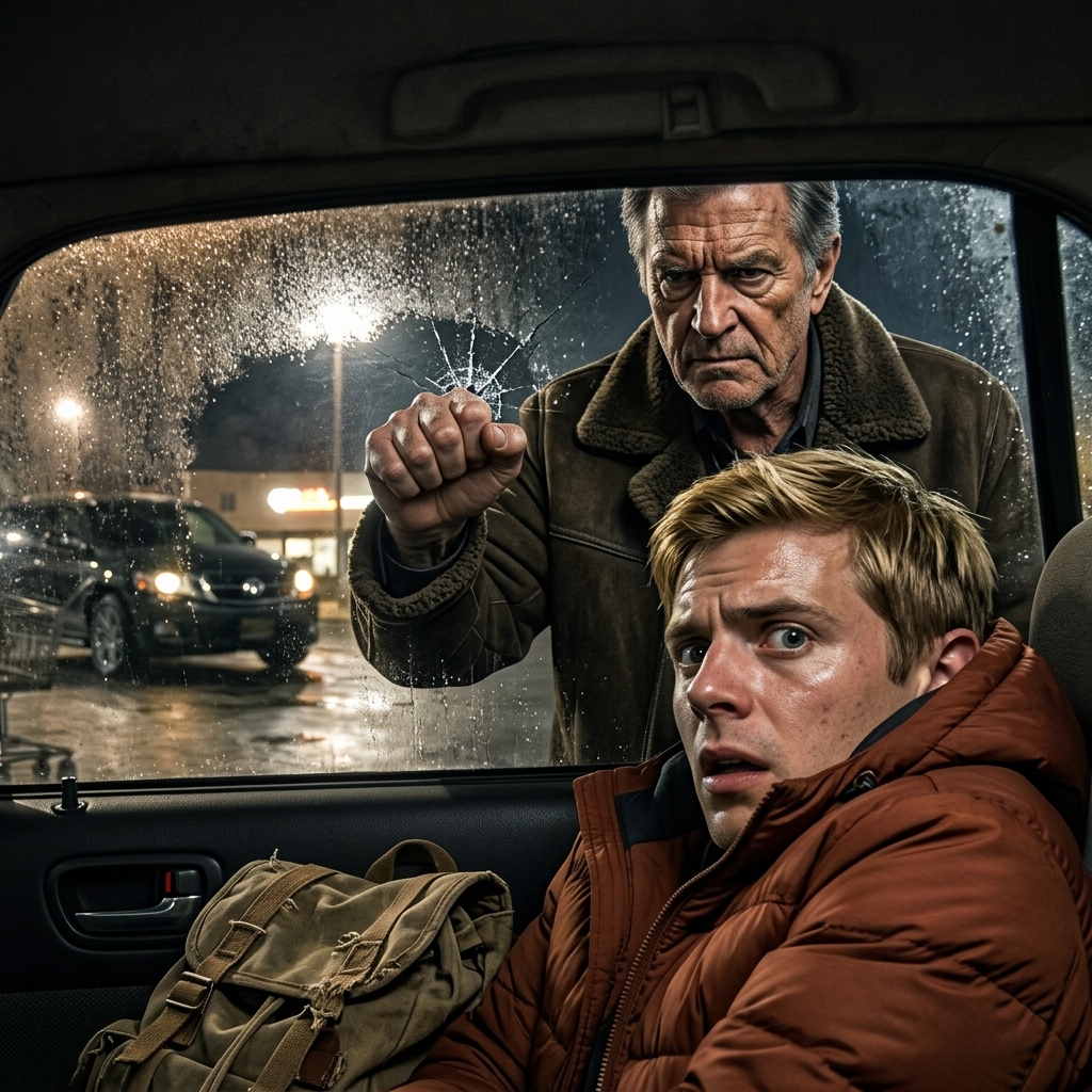 Ik lag opgerold in mijn auto te slapen met nog maar $186 op zak, toen er zachtjes op het raam werd geklopt…