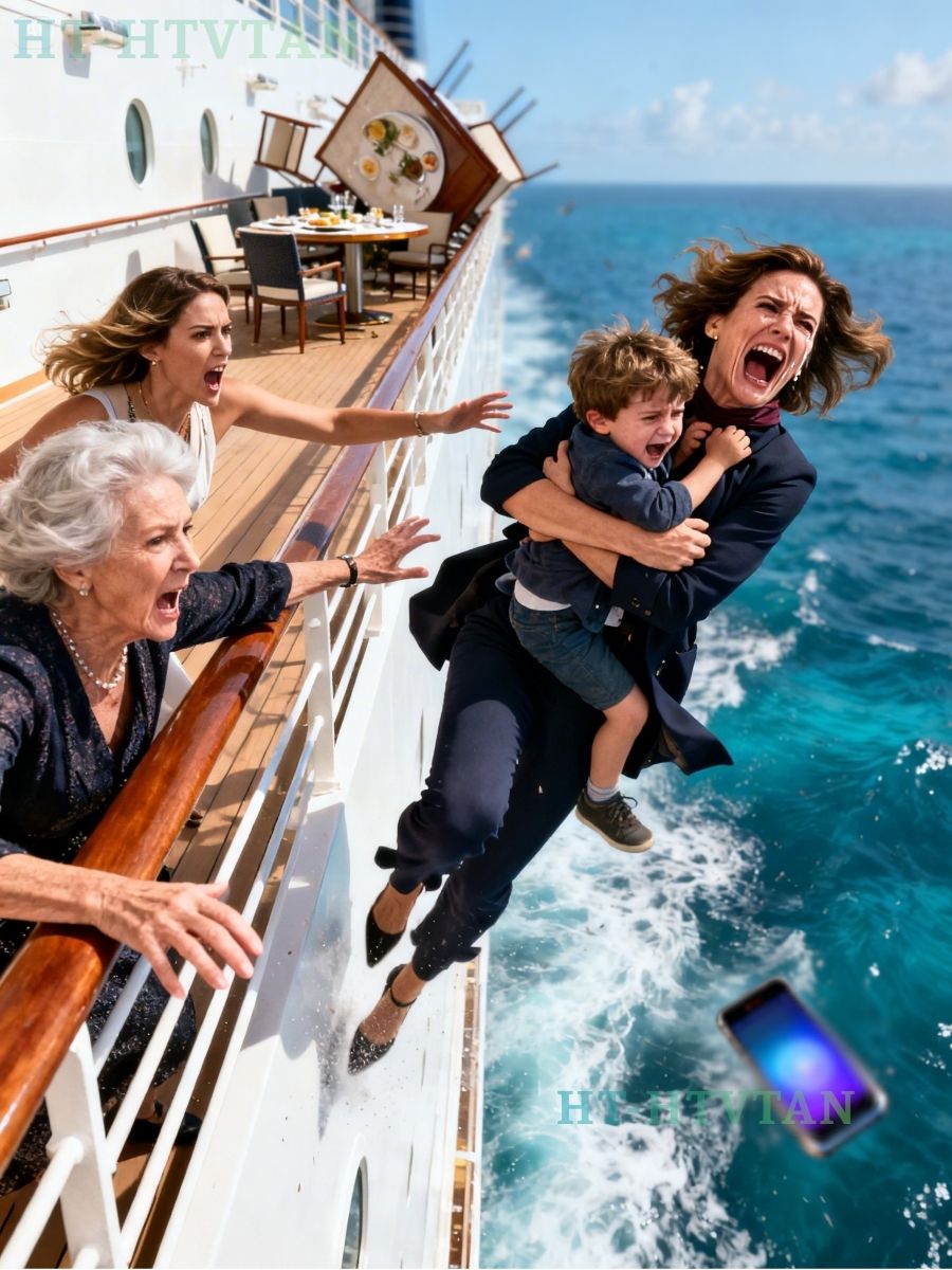 Op de privé-rondvaartboot van mijn ouders werden mijn 5-jarige zoon en ik plotseling van achteren geduwd. Ik draaide me om en mijn moeder zei zachtjes: “Je wordt uitgewist… alsof je nooit hebt bestaan.” Mijn zus fluisterde met een grijns: “Tot ziens, nutteloze wezens!” Ik hield mijn zoon stevig vast en viel in zee. Uren later…