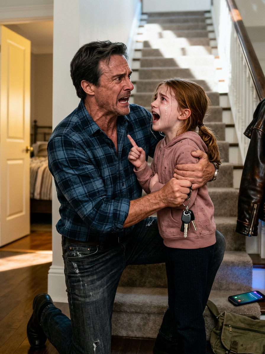 My Wife Had Just Gone To The Store When My 7-year-old Whispered, “We Have To Get Out. Right Now.” I Laughed, “Why?” She Pointed Upstairs And Trembled “We Don’t Have Time, We Have To Leave This House Now.” I Grabbed The Car Keys And Headed To The Police Station, And That’s When It Happened…