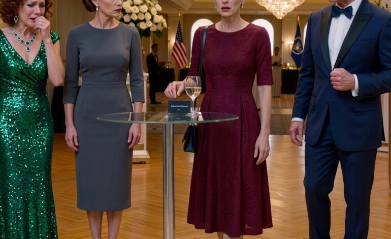 I Never Told My Sister What I Really Did for a Living. She Always Assumed I Was the Quiet, Modest One. When She Invited Me to Her Daughter’s Fancy Engagement Party, I Decided to Let Her Keep Believing That. The quiet sister walked into a ballroom full of crystal, gold light, and well-practiced smiles, and for the first few minutes nobody looked at her twice. That was the point. My sister had spent years deciding I was the modest one, the quiet one, the woman with the old Jeep, the small apartment, and the very ordinary life. She invited me to her daughter’s engagement party thinking I would fade politely into the background and make everyone else look polished. I let her believe that all the way to dessert. Some rooms mistake simplicity for lack. This one was about to learn the difference. My name is Camille Turner. I’m forty-five, and for most of my adult life I wore a service uniform more often than a dress. These days I live quietly in San Diego. One-bedroom apartment. Harbor air if the wind comes in right. Black coffee every morning. A ten-year-old Jeep that still starts on the first turn. I buy what I need, keep what matters, and leave the rest alone. My sister Harper has never understood that kind of life. She lives in Dallas, where every event has a florist, every table has a mood, and every opinion arrives dressed as advice. Harper has always had a talent for making things look effortless, especially when other people are doing the hard part underneath. We are sisters in the way some women are: the same childhood, the same parents, the same family photos, but very different weather systems. When she called to invite me to Sophie’s engagement party, her voice was bright and busy. “You have to come,” she said. “It’s at the Four Seasons. Ethan’s family will all be there. It’s time you met everyone.” “That sounds like your kind of evening,” I said. She laughed softly. “Don’t start. Just come. And, Camille… dress simple. They appreciate soft, approachable people.” Soft. Approachable. Simple. Harper had always known how to wrap a warning in silk. I could have corrected her right then. I could have reminded her that I didn’t spend twenty-two years in structured service learning how to become soft on command. I could have mentioned that my “consulting” work involved strategy briefings, contracts, logistics, and more responsibility before lunch than most rooms of polished strangers ever carried in a year. I didn’t. Instead, I said, “Of course.” Then I opened my closet, looked past the pressed uniforms I no longer wore, and pulled out an old blue dress that made no statement at all. If my sister wanted the quiet version of me, she was going to get exactly that. Dallas greeted me with valet stands, polished marble, and enough floral arrangements to perfume the whole elevator bank. Harper was waiting near the hotel entrance in blush silk and perfect hair, looking like she had been airbrushed onto the lobby. She hugged me lightly, then leaned back to inspect. “You look simple,” she said. “You asked for simple.” Her smile held for one second too long. “Right,” she said. “Well. Good.” Upstairs, the ballroom looked as though someone had tried to build a celebration out of gold reflections and white roses. String lights. Champagne towers. Jazz soft enough to sound expensive. Guests in navy suits, pearl earrings, and practiced laughter. Sophie looked beautiful, grown, and slightly nervous in a pale dress that somehow still felt more honest than the room around it. She spotted me, smiled, and waved. “Aunt Camille,” she said when I reached her. “I’m so glad you came.” “Wouldn’t miss it.” Harper appeared beside us at once, all hostess energy and controlled brightness. “This is my sister, Camille,” she told a passing couple. “She’s very low-key. She works in consulting.” I looked at her. “That’s one way to put it.” She gave a quick little laugh. “You know what I mean.” I did. She meant: keep her small. Keep her simple. Keep her manageable. That was how the evening moved for the first hour. Little phrases. Small glances. Smiles with edges too neat to cut by accident. At cocktail hour, Ethan’s mother, Veronica Winters, reached for my hand with the kind of warmth that already assumes hierarchy. “Harper has told us so much about you,” she said. “I hope she edited well.” Veronica laughed, though not fully. Diamonds shimmered at her wrist as she tilted her head. “She says you like a very modest life.” “I like a very peaceful one.” “How refreshing,” she said. “That’s rare these days.” Her husband, Charles, joined us a moment later with the smooth confidence of a man used to being listened to the first time. “And you spent years in service?” he asked. “Long enough to get good at packing light,” I said. That answer pleased him only because he thought it meant less than it did. Dinner settled everyone into assigned seats and cleaner forms of performance. Gold place cards, crystal glasses, tiny portions arranged like architecture. My name was misspelled at my seat—Camille with one “l.” Just enough to tell me exactly where I ranked in the effort. Veronica sat across from me. Charles at her left. Harper at my right, all perfume and nerves. Conversation moved around the table in polished circles—travel plans, investment properties, a ski house in Colorado, someone’s son applying to law school, the color of the wedding linens, whether Florence was still “too crowded in September.” Then Veronica turned toward me with the kindest voice she could find. “It must be nice, in a way,” she said, “not having to worry about all this.” “All this?” “The expectations. The planning. The social side of life.” I lifted my glass. “I wouldn’t know. I’ve spent most of my life in rooms where the work mattered more than the centerpiece.” Charles smiled like he was being generous. “Well, that sounds admirable in its own way.” “In its own way,” I repeated. Harper touched her napkin, then her bracelet, then the stem of her glass. That was her tell. She was nervous. Veronica leaned in a little closer. “Harper says you’ve always been very independent. That can be a gift.” “It can.” “Though I imagine it has its practical challenges.” I said nothing. That seemed to invite her farther in. “If you ever wanted a little support,” she said gently, “we always believe in helping family feel comfortable.” Harper went still. Sophie looked up. Even the waiter paused by the end of the table, though only for a second. I set my fork down and gave Veronica my full attention. “That’s thoughtful,” I said. She brightened, encouraged. “We try,” she said. “A woman carrying a lot on her own shouldn’t have to carry everything if she doesn’t want to.” Charles nodded once, pleased by her grace. “We’re big on support,” he said. Harper still wasn’t looking at me. I let the silence stretch just long enough to become visible. Then Veronica smiled at me like someone offering a favor she expected to be remembered forever. “We could arrange something monthly,” she said. “Nothing dramatic. Just enough to make life a little easier.” Across the room, a glass rang softly against a champagne tray. Somewhere near the stage, the jazz trio shifted into a slower tune. The ballroom suddenly felt very large and very still. I folded my hands beside my plate and asked, as calmly as if we were discussing coffee: “How much were you thinking?”