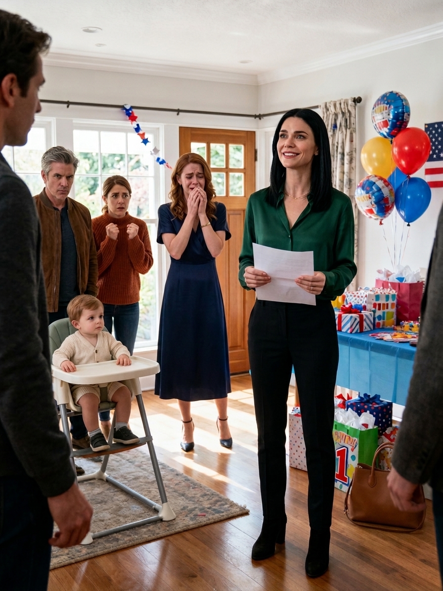 Na de begrafenis van mijn man ging ik naar het eerste verjaardagsfeestje van de zoon van mijn zus, en ze kondigde aan: “MIJN ZOON IS HET KIND VAN JE MAN. DUS ALS ERFENIS NEEM IK DE HELFT VAN JE HUIS VAN $800.000.” Ze liet me zelfs zijn testament zien. Ik zei: “OH, IK BEGRIJP HET,” en probeerde mijn lachen in te houden. Want mijn man…