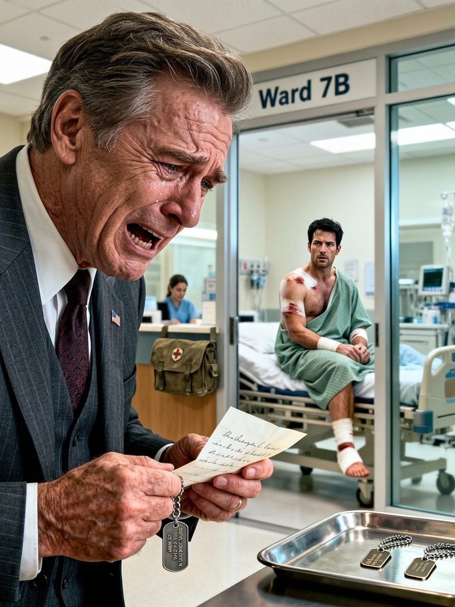 “Ik heb mijn zoon 17 jaar geleden begraven – toen kwamen zijn identificatieplaatjes per post aan met een briefje: ‘Papa… Mijn zoon is 17 jaar geleden in de strijd gesneuveld, of tenminste dat is de waarheid waarmee ik elke dag leef sinds de overheidsfunctionarissen aan mijn deur kwamen, maar vorige maand stond ik alleen in mijn keuken met een pakketje dat er niet had mogen zijn, en voelde ik mijn knieën knikken toen ik naar identificatieplaatjes staarde die ik al eens in mijn leven had begraven.