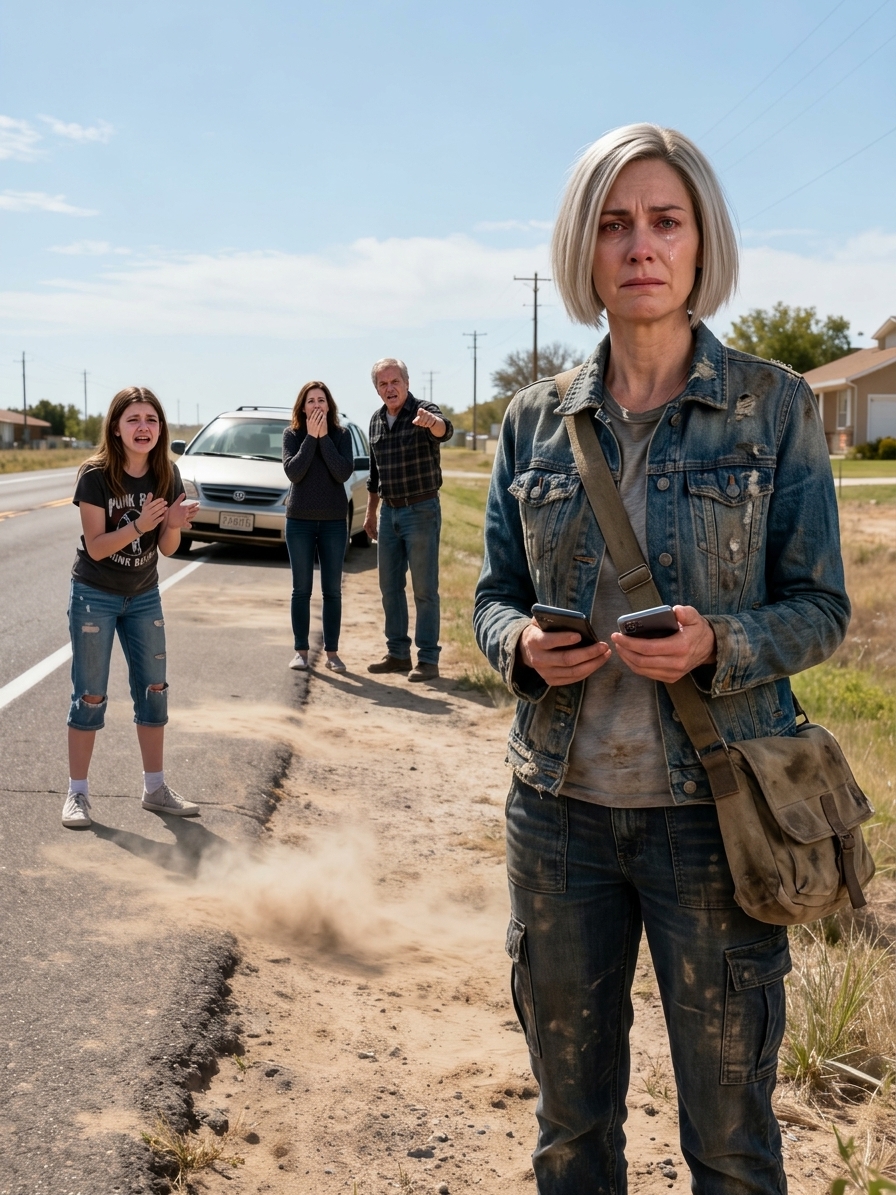 “KRUIP NAAR HUIS OF GA DAAR BUITEN DOOD!” Ik werd ‘s nachts uit de auto gegooid omdat mijn zus meer beenruimte wilde. Mijn ouders reden lachend weg. Dus ik heb hun leven verpest