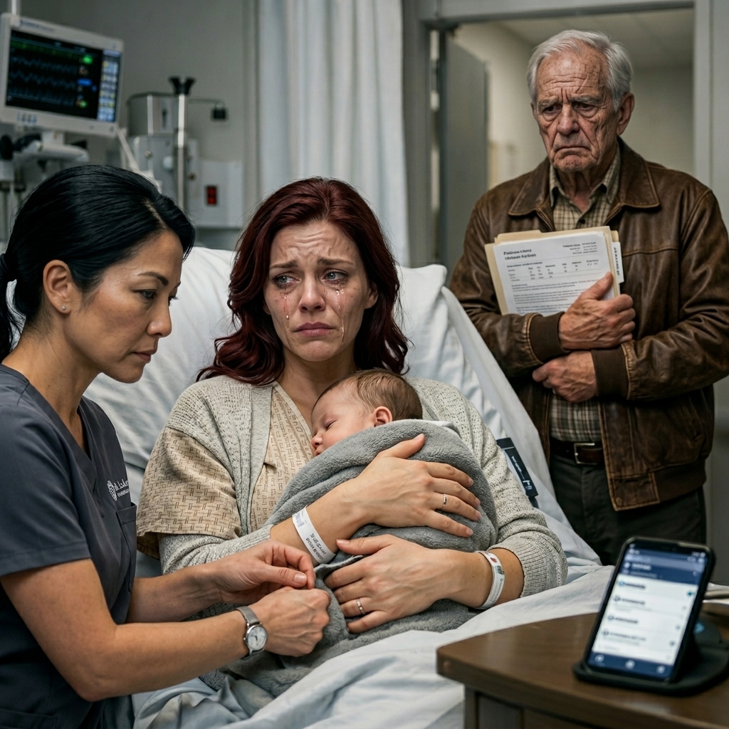 Nadat mijn vliegtuigongeluk me op de intensive care had doen belanden, weigerden mijn ouders mijn zes weken oude baby vast te houden – “je zus heeft nooit zulke noodgevallen” – dus terwijl zij door het Caribisch gebied zeilde, regelde ik zorg vanuit mijn ziekenhuisbed en stopte ik de maandelijkse betaling van $4.500 die ik negen jaar lang had overgemaakt ($486.000 in totaal)… totdat opa binnenkwam met een dikke map.