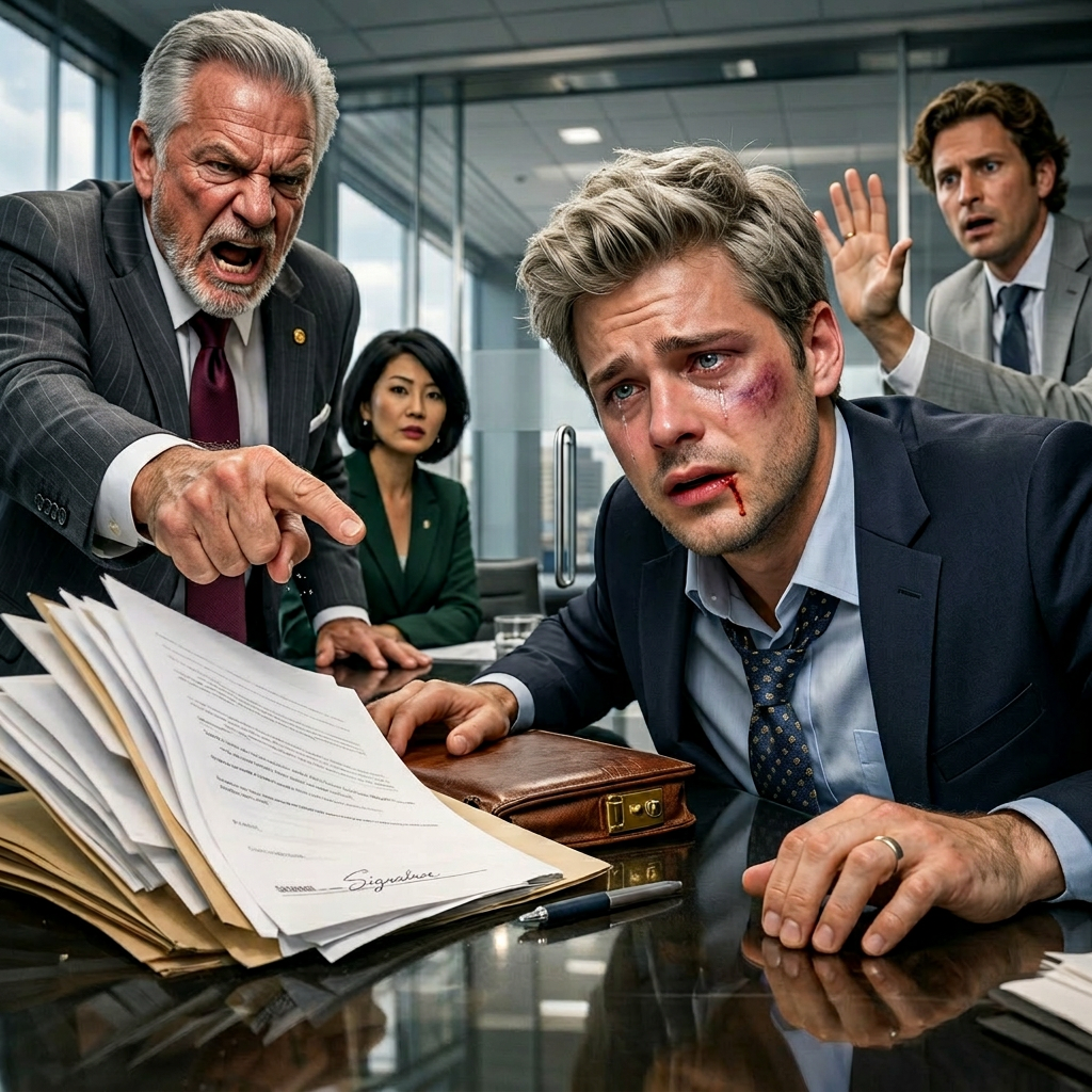 De kamer werd doodstil toen mijn vader de map naar me toe duwde en gromde: “Teken de erfenis van 9,8 miljoen dollar over aan je zus.” Ik zei nee. Mijn moeders klap kwam hard aan. “Je hebt geen keus!” schreeuwde ze. De advocaat verstijfde plotseling. “Weet je wie er eigenlijk—” snauwde mijn vader, “Weet wat?!” Mijn hart bonkte in mijn keel. Want op dat moment stond de waarheid die ze jarenlang hadden verborgen op het punt aan het licht te komen.