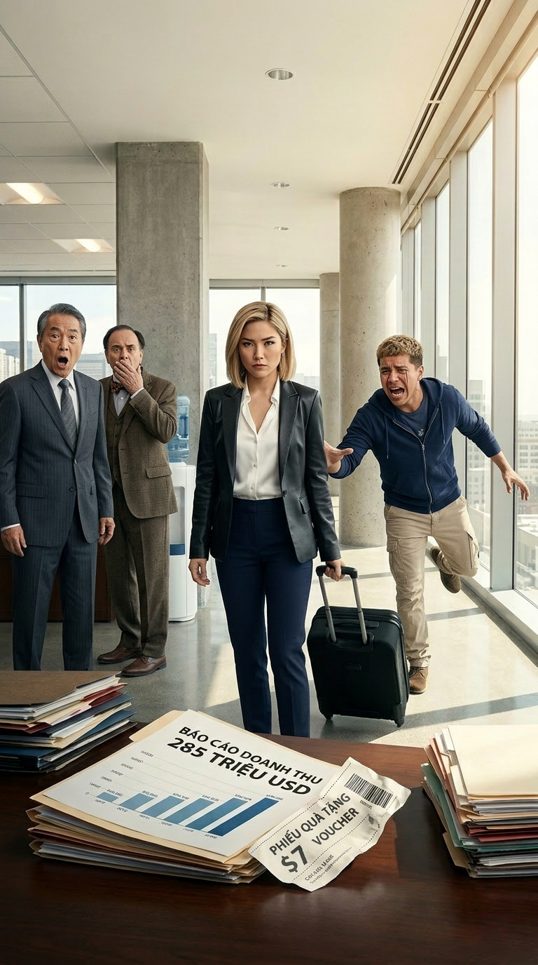 Een momentje… – Na 90 uur per week en een recordkwartaal van $285 miljoen schoof mijn directeur me een cafévoucher ter waarde van…