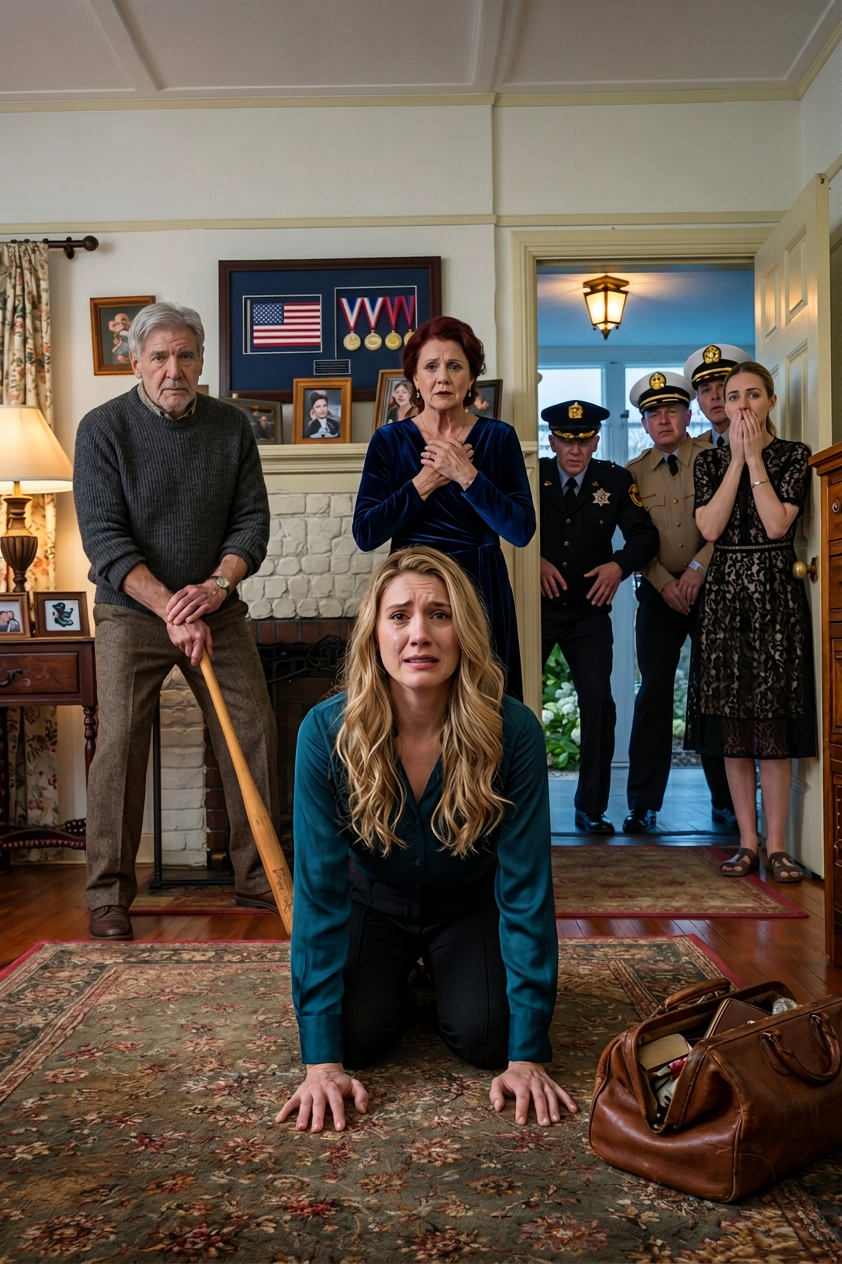 ‘Verkoop het huis,’ zei mijn vader, terwijl hij een honkbalbat omhoog hield in de woonkamer van mijn grootmoeder. Mijn moeder smeekte me om na te denken over de schulden van mijn zus. Toen de eerste klap me op mijn knieën deed vallen en de voordeur seconden later openvloog, was het enige dat iedereen deed verstijven toen een van de agenten me aankeek en mijn rang hardop uitsprak.