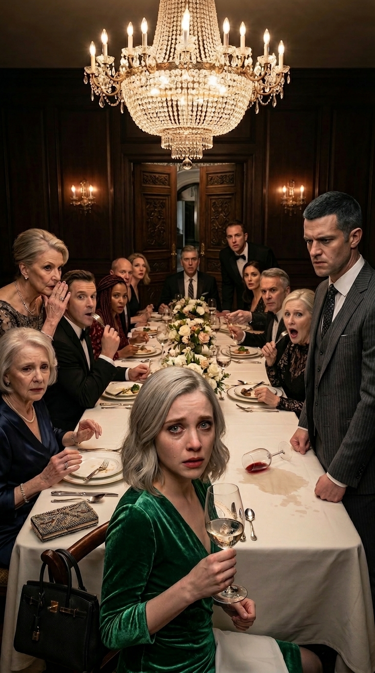 Een momentje… – Het licht van de kroonluchter voelde te fel aan toen mama glimlachte en zei: ‘Dit is onze dochter; zij maakt…