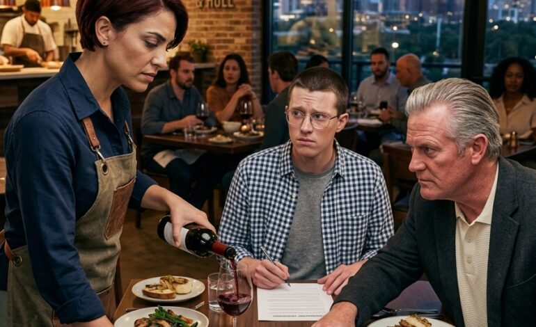 Mijn stiefmoeder greep de microfoon op het pensioenfeest van mijn vader en zei: “Beveiliging, verwijder deze nutteloze…”