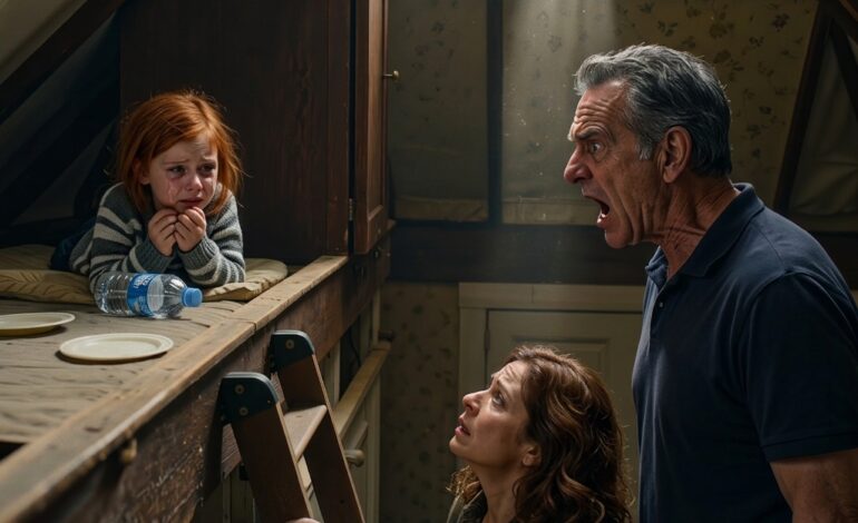 Ik had een schoonmaakster ingehuurd terwijl mijn zoon en zijn vrouw weg waren, en een uur later fluisterde ze: “Meneer, er huilt iemand op zolder.” Toen ik bij het huis aankwam dat ik hem ooit had toevertrouwd, vertelden de uitschuifbare ladder, de afgesloten houten kast en het geluid van een kind dat zijn tranen probeerde in te houden me maar één ding: wat mijn zoon daar boven ook verborgen had gehouden, het stond op het punt ons gezin uit elkaar te scheuren.