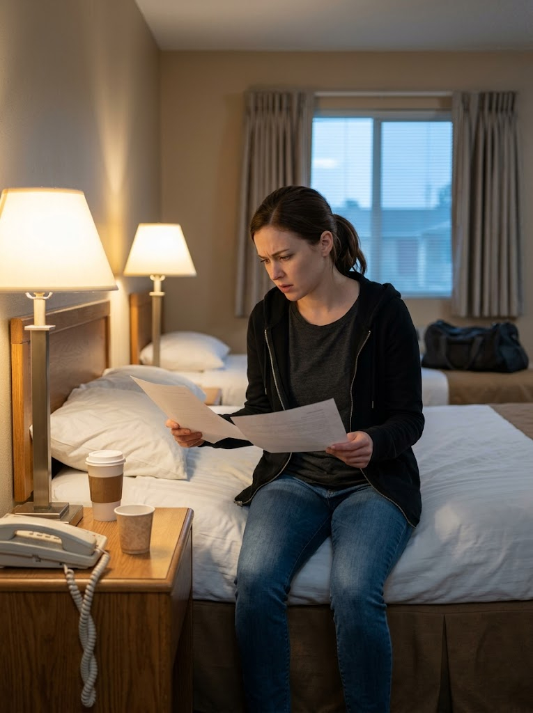 CNU-I kwam thuis van de begrafenis van mijn schoonmoeder, nog steeds in het zwart gekleed, en trof mijn man, zijn zus en een advocaat al in mijn woonkamer aan met een testament waarin mijn tien jaar mantelzorg “dienst” werd genoemd. Ze hadden hem het huis nagelaten en mij achtenveertig uur gegeven om te verdwijnen. Dus ik liep zonder tegenspraak weg, checkte in bij een goedkoop motel met niets anders dan één tas en de verzegelde envelop die ze me had verboden te openen tot na haar dood… En op het moment dat ik eindelijk las wat ze voor me had achtergelaten, wist ik dat het kleine toneelstukje dat ze na haar begrafenis hadden opgevoerd hen duur zou komen te staan. VEEL MEER DAN ZE OOIT HADDEN KUNNEN VERMOEDELEN