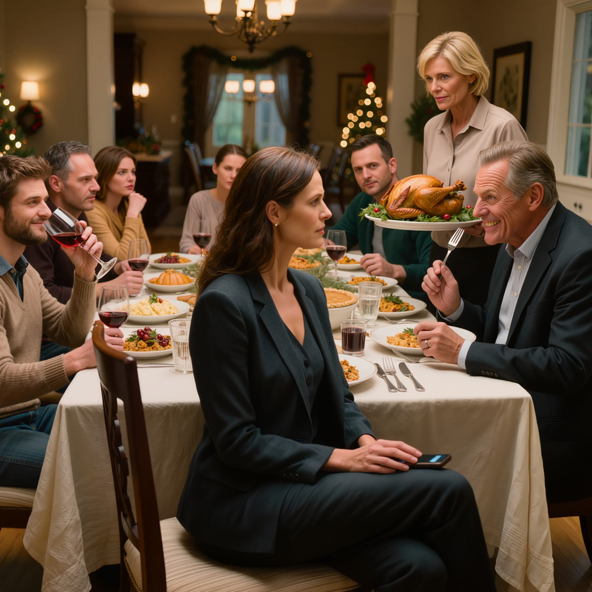 Toen mijn vader lachend zei: “Jullie kunnen je niet eens een stacaravan veroorloven,” aan onze Thanksgiving-tafel, voor ieders ogen, merkte niemand de trillende telefoon in mijn jaszak op – of het bericht dat de deal rond was, de raad van bestuur had gestemd en dat het bedrijf dat hij zo bewonderde maandagochtend verantwoording zou afleggen aan de dochter die hij vijftien jaar lang een mislukkeling had genoemd.