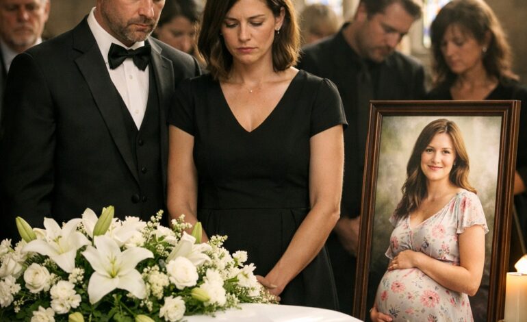 De man arriveerde met zijn maîtresse op de begrafenis van zijn zwangere vrouw — waarna haar advocaat het testament opende en de waarheid onthulde