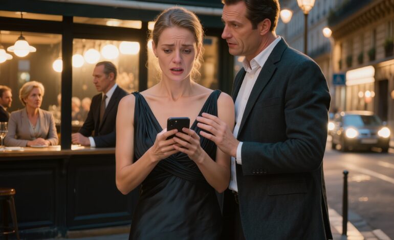 Een vreemde kuste me in een drukke bar, schoof haar trillende hand in de mijne en vertelde haar ouders: “Dit is mijn vriend” — maar het was de blik op haar gezicht toen haar telefoon oplichtte tijdens het eten die alles veranderde, want midden in haar perfecte leugentje besefte ik dat ik helemaal geen roekeloze vrouw aan het beschermen was… Ik stond naast iemand die probeerde niet te breken voor de mensen van wie ze het meest hield.