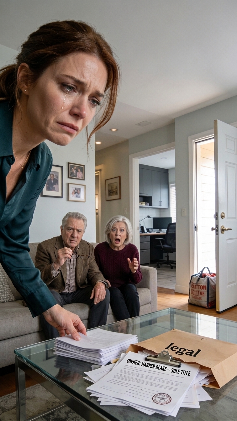 Een momentje… – Mijn vader en stiefmoeder marcheerden mijn woonkamer binnen en zeiden: ‘Dit huis is nu van ons – pak je spullen…