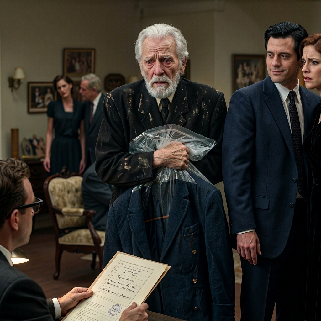 At my wife’s funeral, the lawyer handed my son-in-law eight million dollars and handed me her old winter coat; when Randall smirked and said, “Looks like that’s all you deserve,” I thought forty years of marriage had ended in humiliation—until I cut open the coat lining after midnight and found a sealed envelope with my name on it, and the first line inside made my hands go numb.