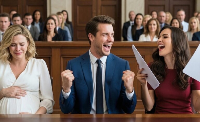 Een momentje… – Ik was acht maanden zwanger toen mijn miljardair-echtgenoot grijnzend door de rechtszaal liep en zei: ‘Je vertrekt met niets, Caroline.’…