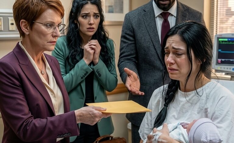 Een momentje… – Na de geboorte van haar engel overhandigden haar schoonmoeder en de minnares van haar man haar scheidingspapieren. Ze dachten dat…