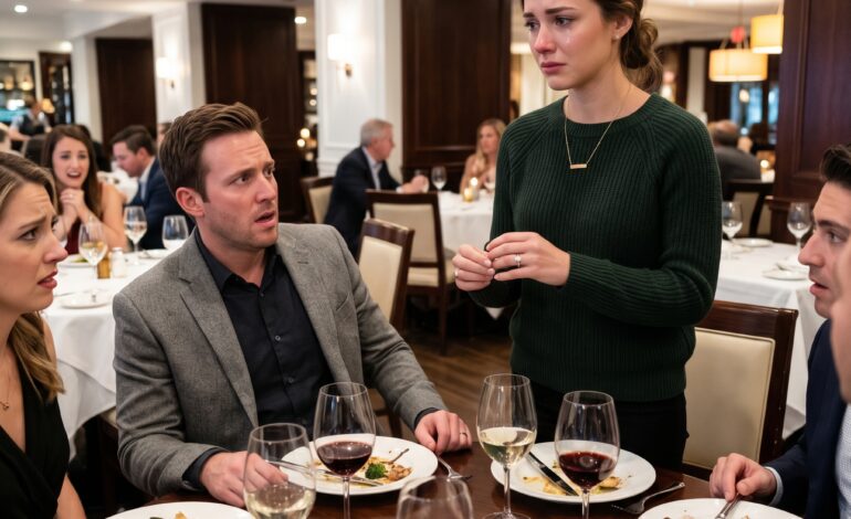 Een momentje… – Ik arriveerde laat in het restaurant voor het diner met onze vrienden en liep naar de tafel zonder dat mijn…