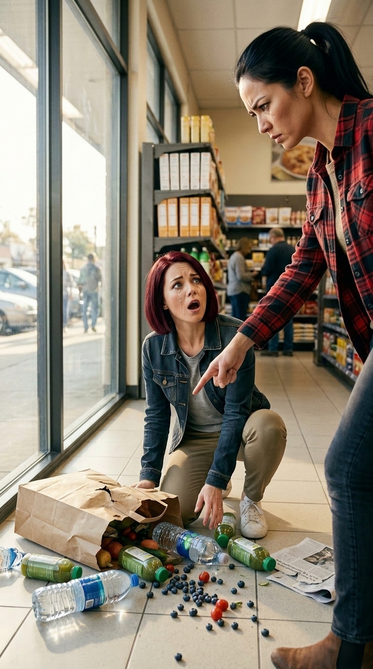 Een momentje… – “In de supermarkt staarde een vreemdeling me aan en fluisterde: ‘Mijn lieve zus is jaren geleden verdwenen.’ Ik probeerde weg…