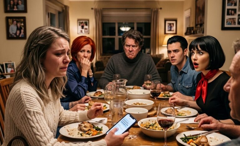 Een momentje… – De nieuwe vriendin van mijn broer bespotte me tijdens het eten, en iedereen lachte. Mijn vader zei tegen mij dat…