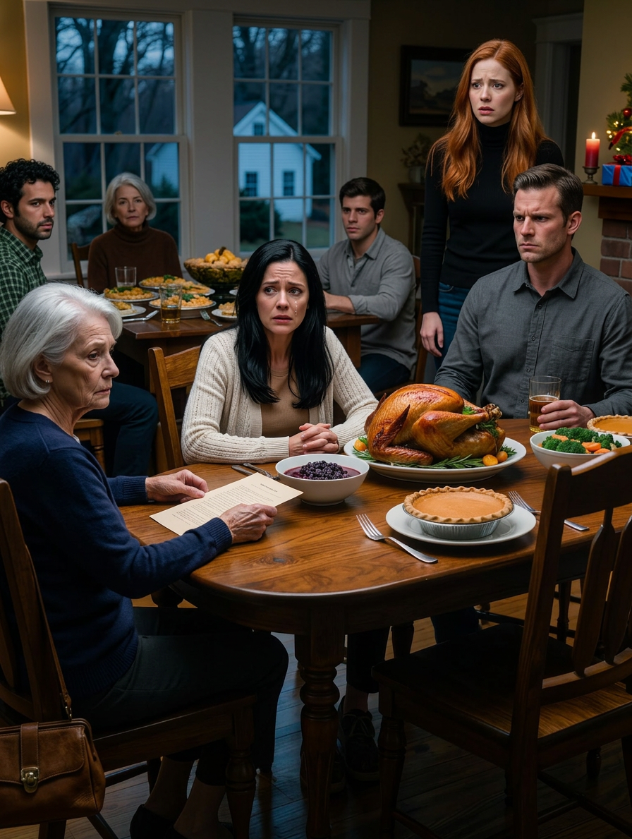 Zes jaar lang namen mijn ouders $2.000 per maand van me af en noemden dat mijn toekomst. Toen hief mijn vader met Thanksgiving het glas en prees mijn broer omdat hij “het leven op orde had” met een huis waarvan ik nu vermoedde dat het met mijn geld was gebouwd. Dus pakte ik de map onder mijn stoel en zei: “Voordat je me weer ondankbaar noemt, moet je misschien eerst eens luisteren naar wat er in je eigen berichten staat.”**
