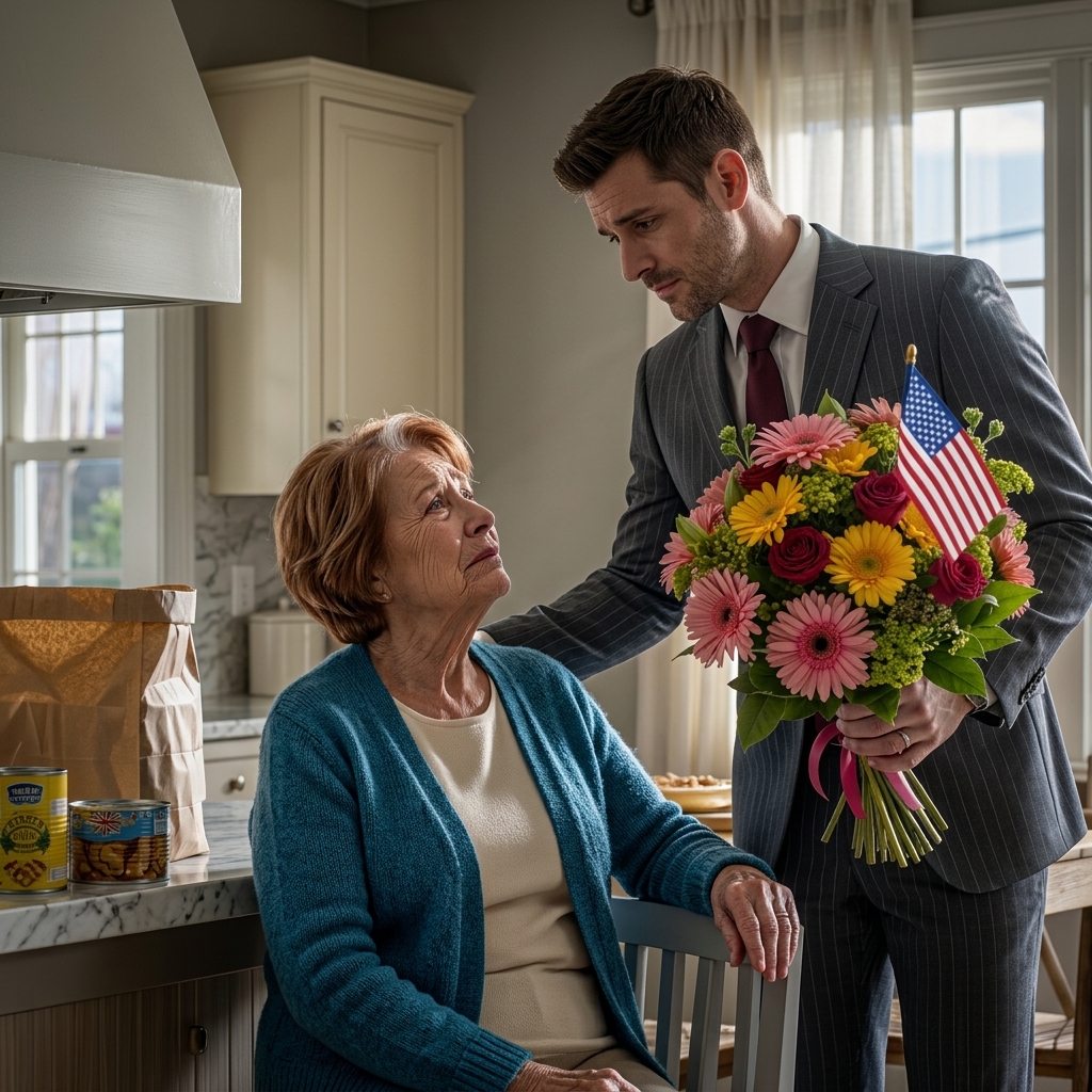 Op Moederdag kwam mijn miljonairzoon mij bezoeken met bloemen en vroeg vriendelijk of ik tevreden was met de 5.000 dollar die mijn schoondochter Clara mij…