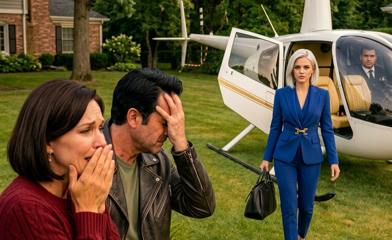 “I was going to attend an important business meeting in another state, but at the airport, my flight was canceled. I called my parents for help, but mom said, ‘Go on a passenger bus, you loser.’ Dad added, ‘We can’t let you ruin our expensive car.’ But a few days later, when a helicopter landed in their garden, their faces turned pale seeing who stepped out..”