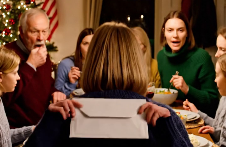 Mijn familie zei dat mijn 17-jarige adoptiedochter niet naar de bruiloft van mijn zus mocht. Ik maakte geen ruzie. Ik zei alleen: “Dan is mijn hele gezin er ook niet bij.” Maar toen het kerstdiner begon, veranderde ik stiekem één klein dingetje – en binnen een minuut barstte de hele tafel los, iedereen verloor volledig de controle… omdat ze zich plotseling realiseerden dat ik iets had gedaan wat niemand op tijd kon tegenhouden. Ik was ze drie stappen voor.