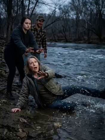 Een momentje… – “Ik hoorde mijn schoondochter naar zich toe leunen en vlekken maken: ‘Hallo, rivier. ‘ Toen werd haar hand geduwd -…