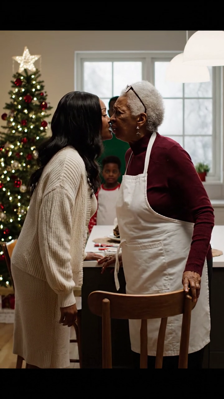 ‘Misschien kun je beter boven eten,’ zei mijn schoondochter heel kalm, net toen ik op het punt stond aan de kersttafel te gaan zitten. Ik was al sinds half vijf ‘s ochtends aan het koken, met de kalkoen nog in de oven en de cranberrysaus nog op het aanrecht dat ik al 31 jaar schoonmaakte, maar dat was mijn huis, mijn naam stond er al sinds 1993 op. Ik deed mijn schort af, schoof de stoel aan het hoofd van de tafel naar achteren, en plotseling werd het in de hele kamer stil, alsof alle lucht eruit was gezogen.