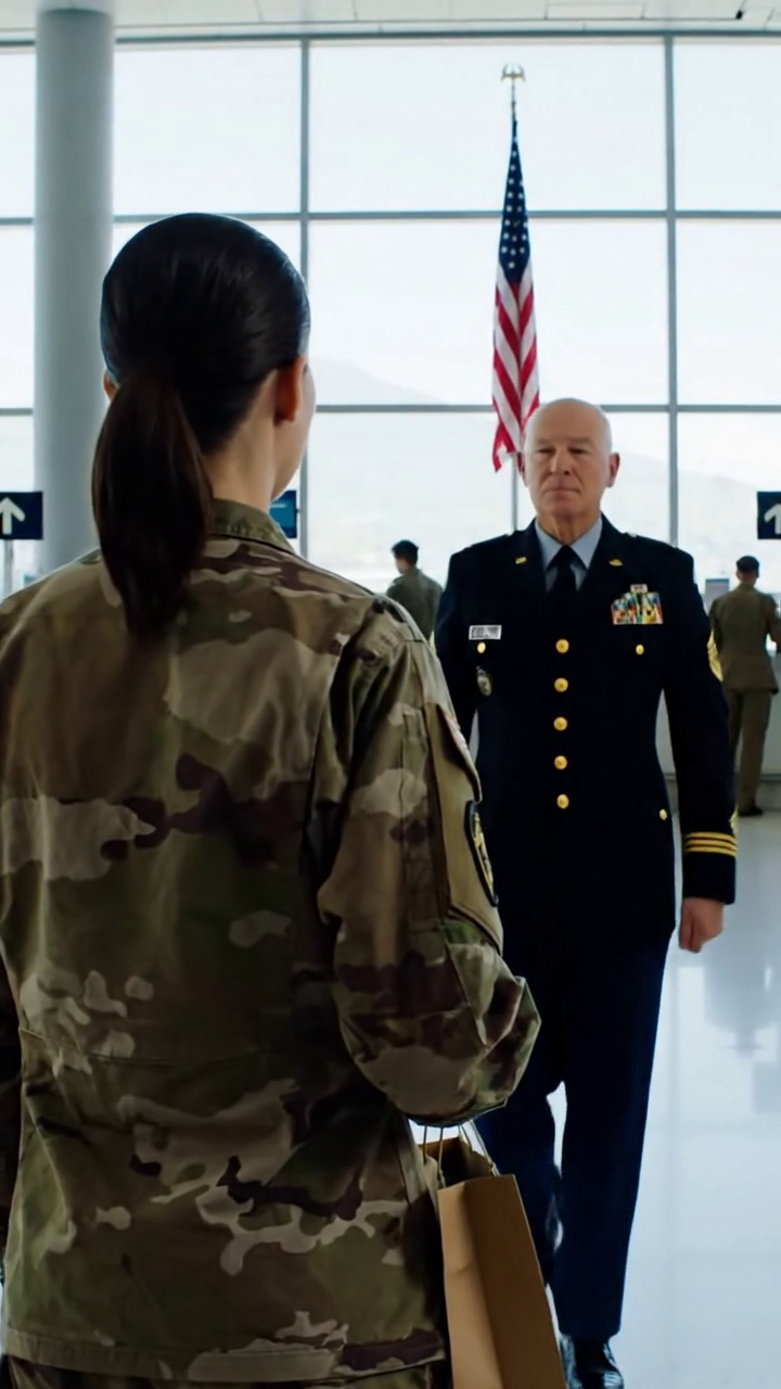 Ze maakten opmerkingen over haar militaire jas, totdat een viersterrengeneraal haar salueerde