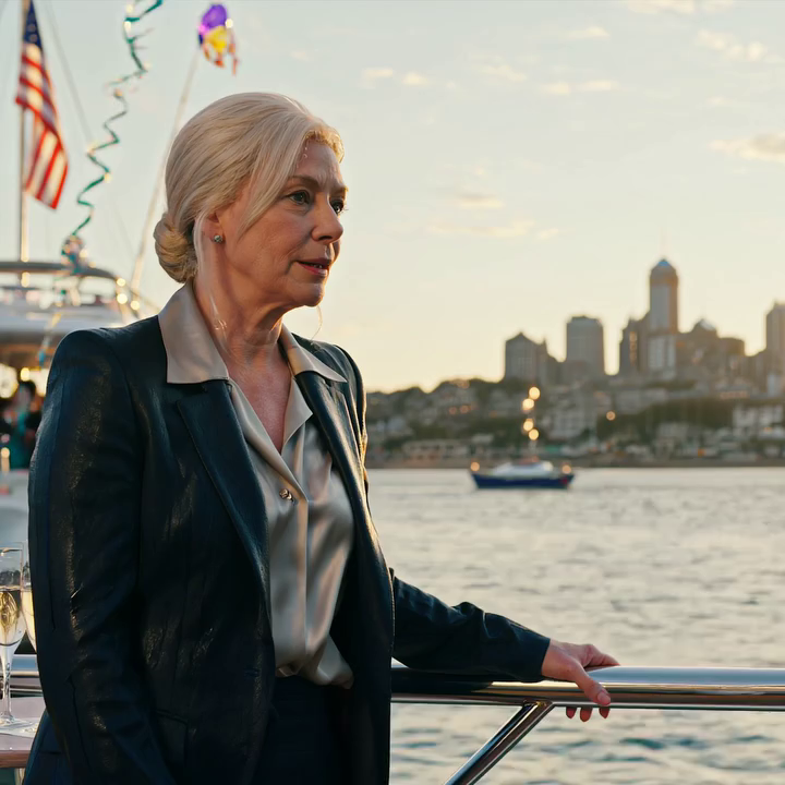 ‘Doe de haaien de groeten,’ fluisterde mijn schoondochter terwijl ze me van het jacht duwde. Mijn zoon stond daar te glimlachen, ervan overtuigd dat hun plan om mijn fortuin van 3 miljard dollar te stelen was gelukt – totdat ze thuiskwamen en mij daar aantroffen met een speciaal cadeau dat op hen wachtte.